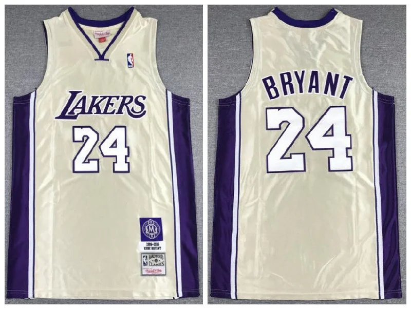 Basketball Jersey For High School Fan Gear-Lakers 24 Kobe Bryant Gold Hall Of Fame 1996-2016 Hardwood Classics Basketball Jersey