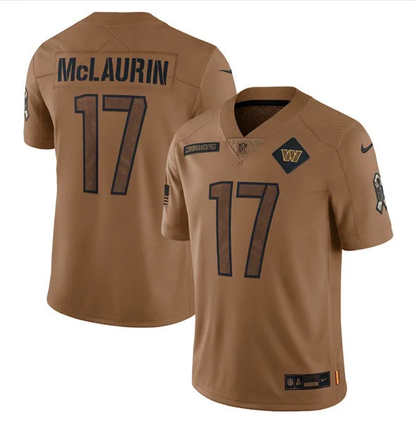 Football Jersey For Supporter Customization-Men's Washington Commanders #17 Terry McLaurin 2023 Brown Salute To Service Limited Football Stitched Jersey