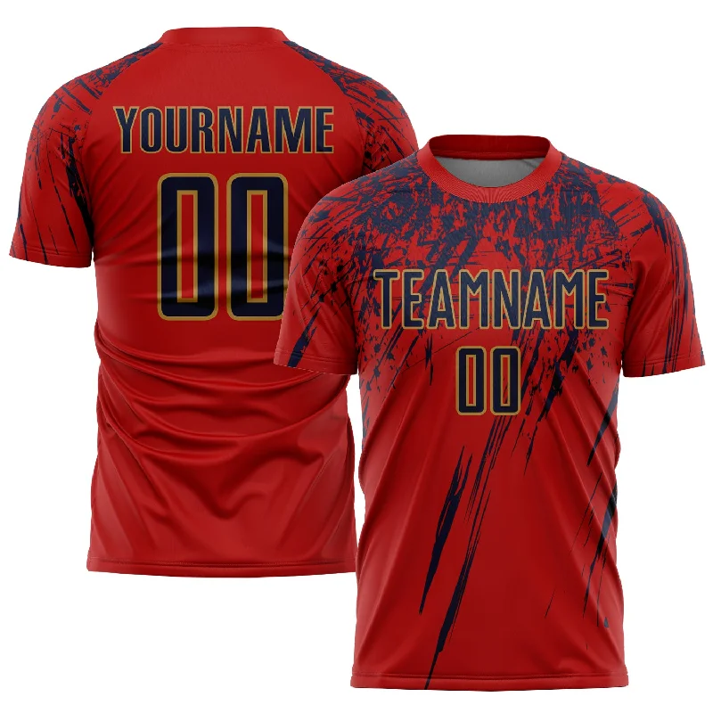 Football Jersey For High-Quality Customization-Custom Red Navy-Old Gold Sublimation Soccer Uniform Jersey