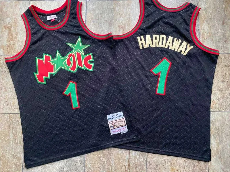 Basketball Jersey For Basketball Fans-Magic 1 Penny Hardaway Black 1993-94 Hardwood Classics Basketball Jersey