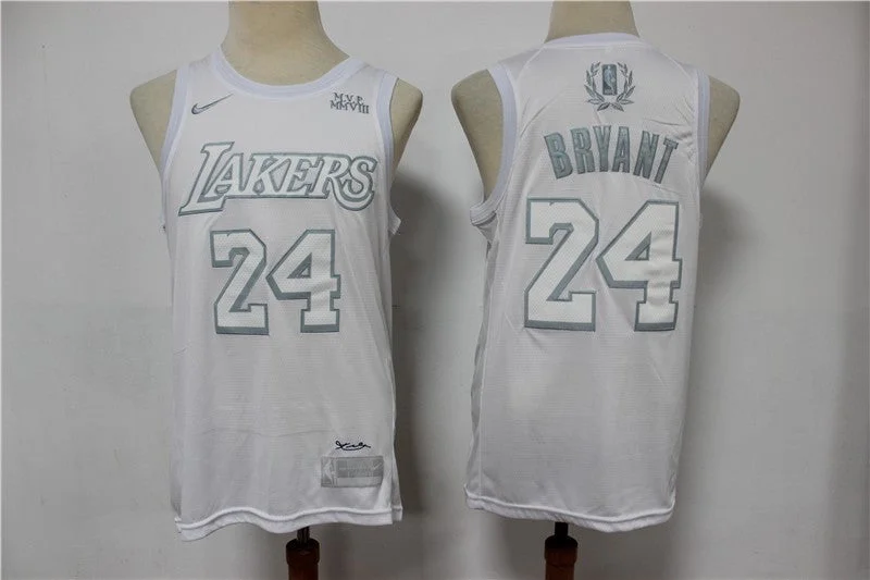 Basketball Jersey For Event Marketing Merchandise-Lakers 24 Kobe Bryant White Swingman MVP Basketball Jersey