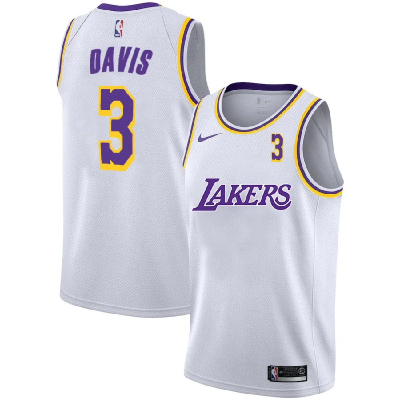 Basketball Jersey For High School Teams-Lakers 3 Anthony Davis White 2020-2021 New City Edition Swingman Basketball Jerseys