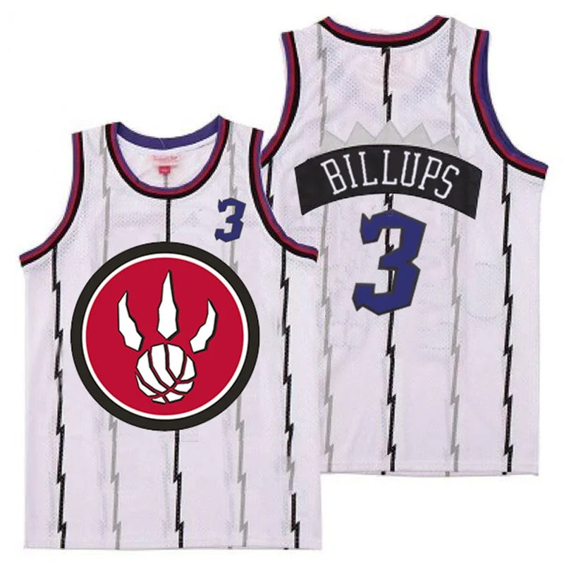 Basketball Jersey For Basketball Fans Merchandise-Raptors 3 Chauncey Billups White Red Big Logo Retro Basketball Jersey