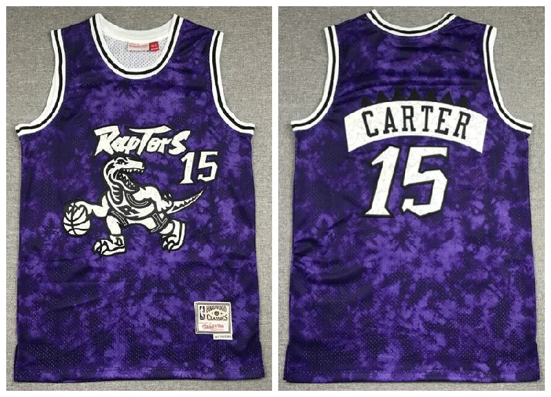 Basketball Jersey For School Teams-Raptors 15 Vince Carter Purple Hardwood Classics Swingman Basketball Jersey