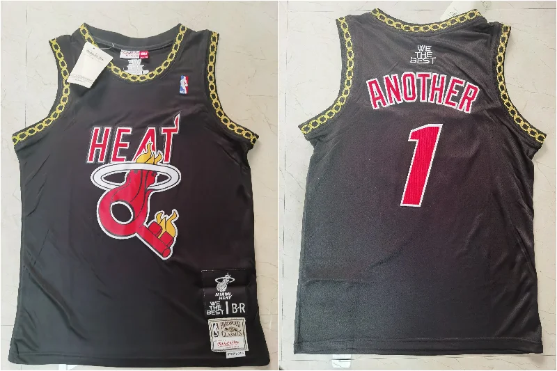 Basketball Jersey For Supporter Customization-Heat 1 Another Black Hardwood Classics B/R Basketball Jersey