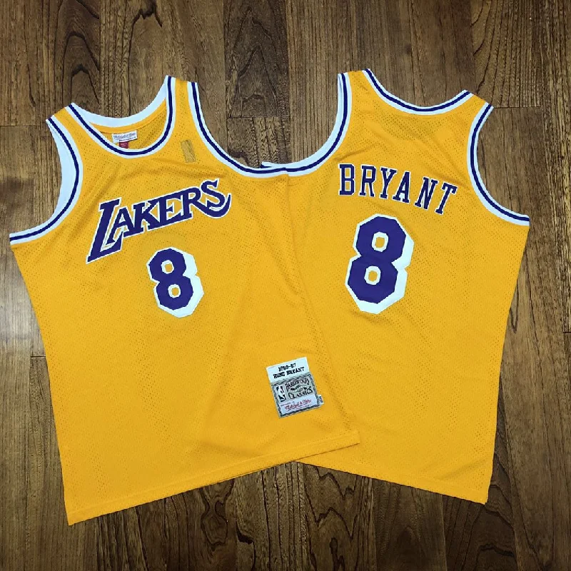 Basketball Jersey For Basketball Players And Fans-Lakers 8 Kobe Bryant Yellow 1996-97 Hardwood Classics Basketball Jersey