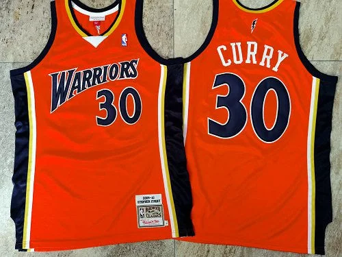 Basketball Jersey For Special Edition Custom Prints-Warriors 30 Stephen Curry Orange 2009-10 Hardwood Classics Basketball Jersey