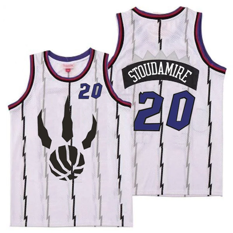 Basketball Jersey For Major League Supporters-Raptors 20 Damon Stoudamire White Throwback Basketball Jersey