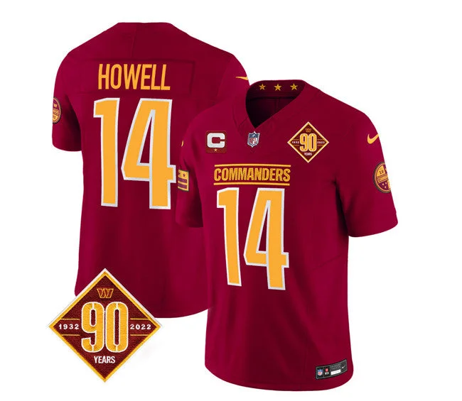 Football Jersey For Special Edition Players-Men's Washington Commanders #14 Sam Howell Burgundy 2023 F.U.S.E. 90th Anniversary Vapor Limited Football Stitched Jersey