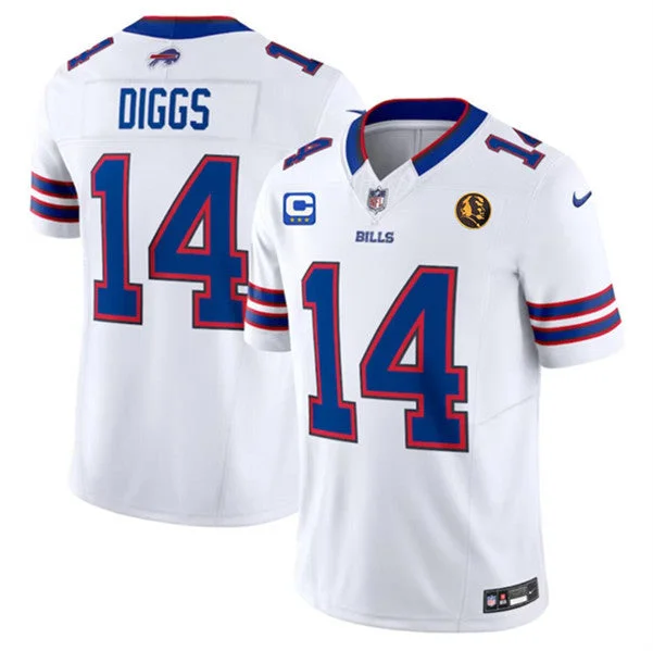 Football Jersey For Tournament Teams-Men's Buffalo Bills #14 Stefon Diggs White 2023 F.U.S.E. With 3-star C Ptach And John Madden Patch Vapor Limited Football Stitched Jersey