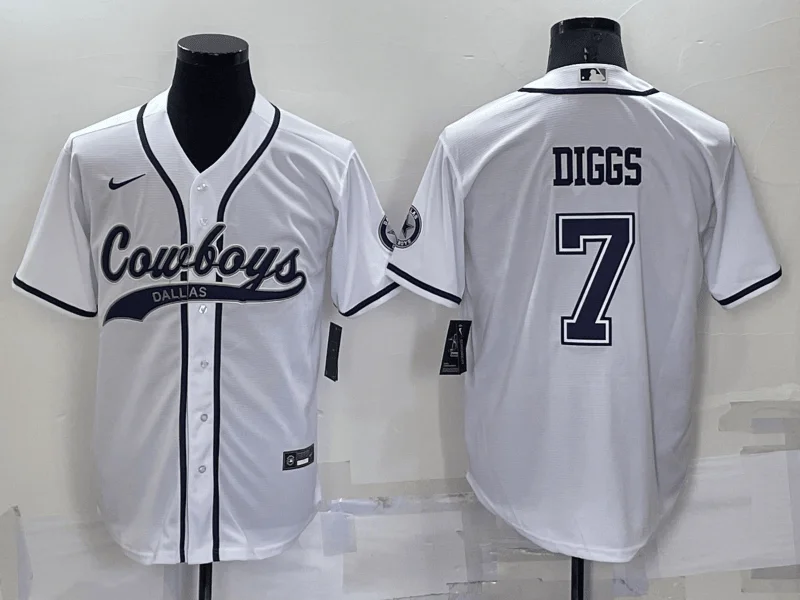 Baseball Jersey For Custom Fan Team Gear-Men's Dallas Cowboys #7 Trevon Diggs White Stitched Cool Base Baseball Jersey