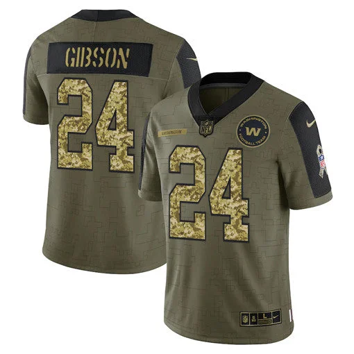 Football Jersey For Custom Number Embroidery-Men's Washington Football Team #24 Antonio Gibson 2021 Olive Camo Salute To Service Limited Stitched Jersey