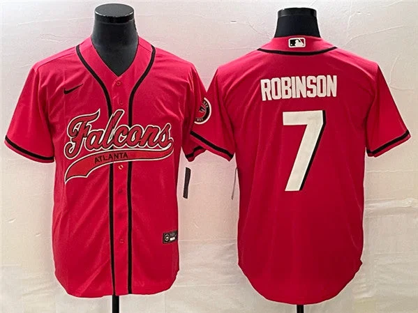 Baseball Jersey For Personalized School Gear-Men's Atlanta Falcons #7 Bijan Robinson Red With Patch Cool Base Stitched Baseball Jersey