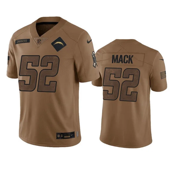 Football Jersey For Custom Orders-Men's Los Angeles Chargers #52 Khalil Mack 2023 Brown Salute To Service Limited Football Stitched Jersey