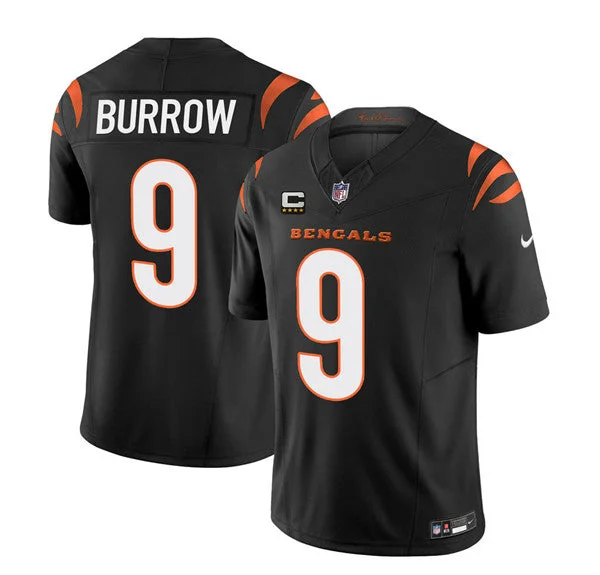 Football Jersey For Players-Men's Cincinnati Bengals #9 Joe Burrow Black 2023 F.U.S.E. With 4-Star C Patch Vapor Untouchable Limited Football Stitched Jersey