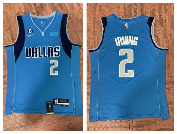 Basketball Jersey For Custom Fan Orders-Mavericks 2 Kyrie Irving Light Blue City Edition Swingman Basketball Jersey