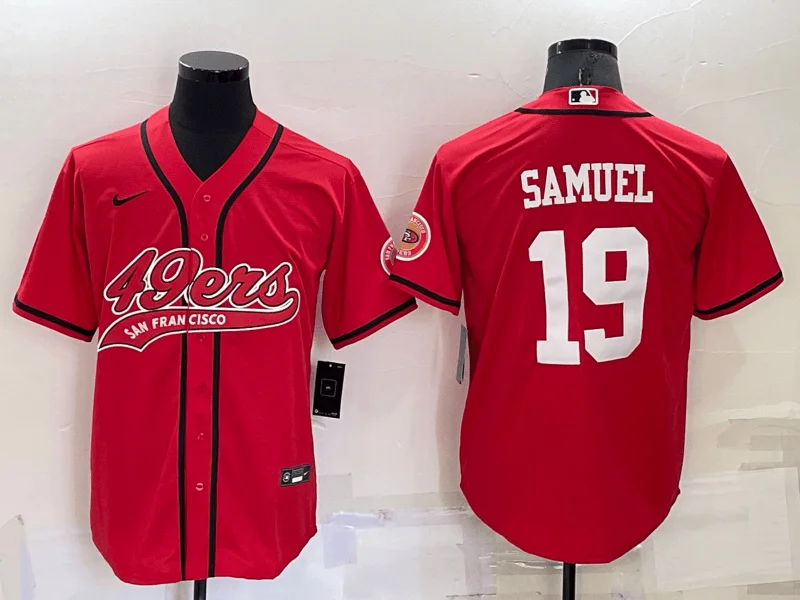 Baseball Jersey For Special Editions-Men's San Francisco 49ers #19 Deebo Samuel Red Stitched Cool Base Baseball Jersey