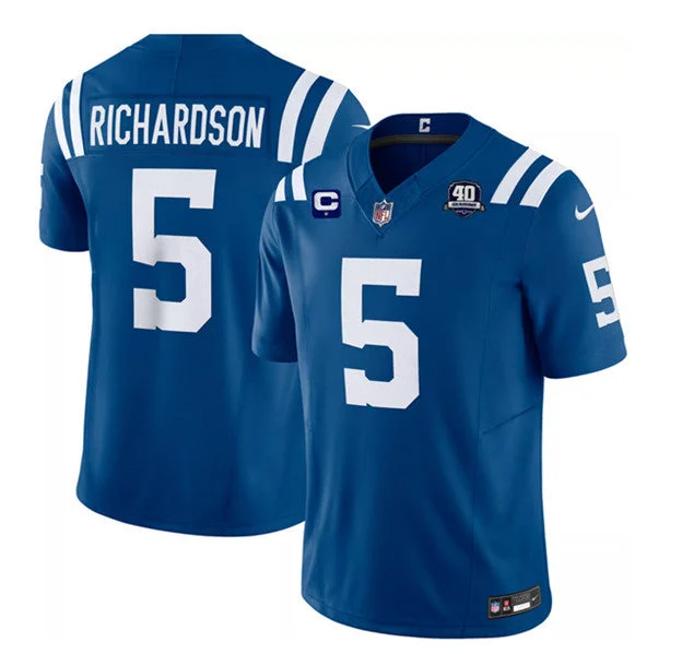 Football Jersey For Fan Events-Men's Indianapolis Colts #5 Anthony Richardson Blue 2023 F.U.S.E. 40th Anniversary With 1-Star C Patch Vapor Untouchable Limited Football Stitched Jersey