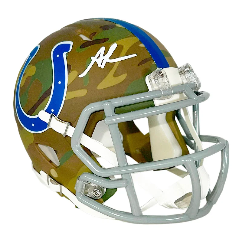 Rugby Helmet For Durable Construction-Anthony Richardson Signed Indianapolis Colts Camo Speed Mini Football Helmet (JSA)