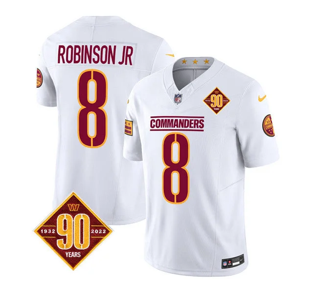 Football Jersey For Sports Event Apparel-Men's Washington Commanders #8 Brian Robinson White 2023 F.U.S.E. 90th Anniversary Vapor Limited Football Stitched Jersey