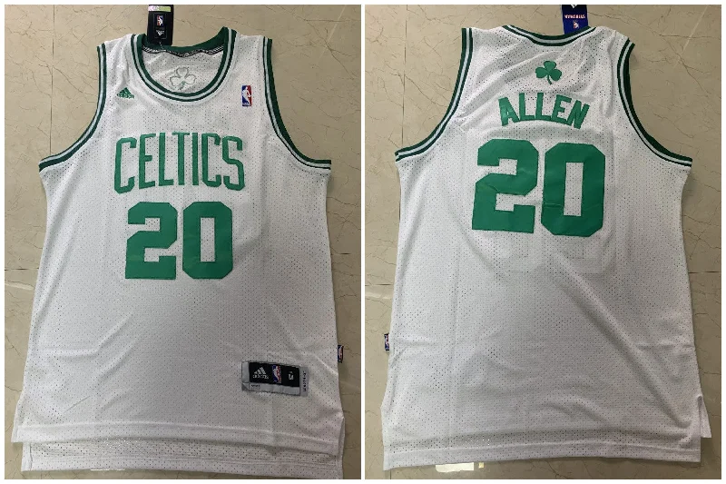 Basketball Jersey For Merchandise Customization-Celtics 20 Ray Allen White Mesh Swingman Basketball Jersey