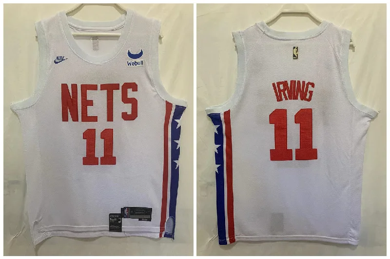 Basketball Jersey For Game Day Apparel Orders-Nets 11 Kyrie Irving White 2022-23 Swingman Basketball Jersey