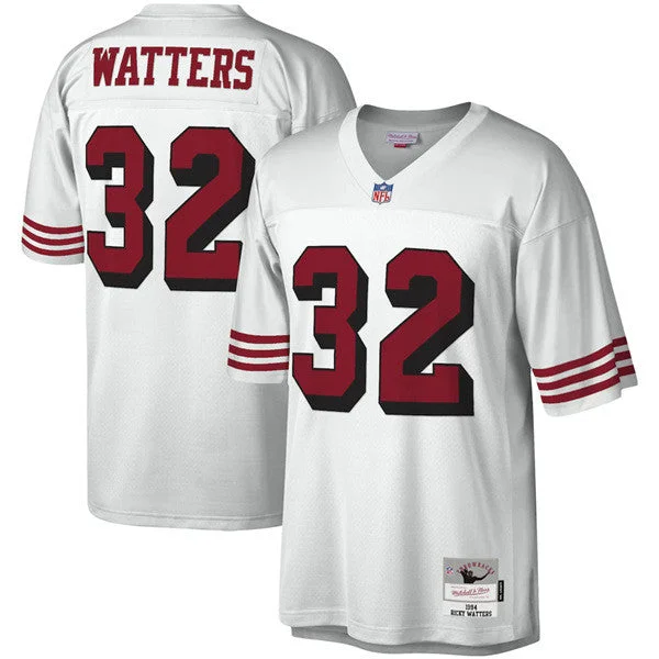 Football Jersey For Custom Embroidered Team Names-Men's San Francisco 49ers Mitchell & Ness #32 Ricky Watters White Legacy Football Stitched Jersey