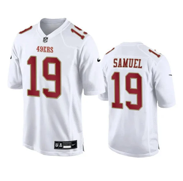 Football Jersey For Personalized Custom Team Gear-Men's San Francisco 49ers #19 Deebo Samuel White Fashion Limited Football Stitched Game Jersey