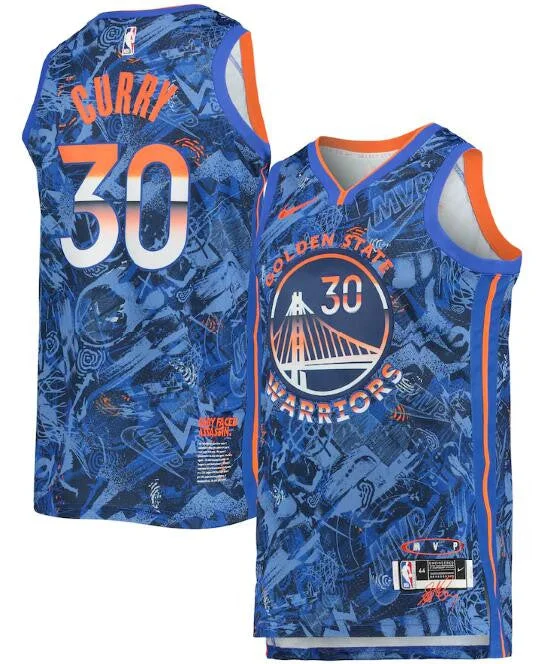 Basketball Jersey For Player Team Orders-Warriors 30 Stephen Curry Blue Select Series MVP Swingman Basketball Jersey