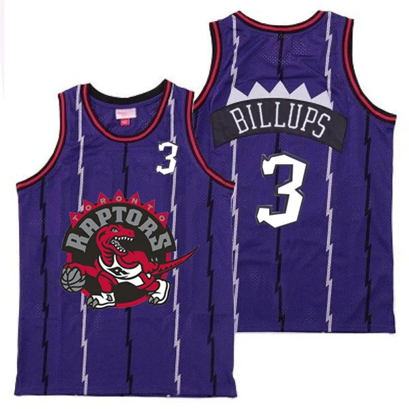 Basketball Jersey For Major League Teams-Raptors 3 Chauncey Billups Purple Big Gray Red Logo Retro Basketball Jersey