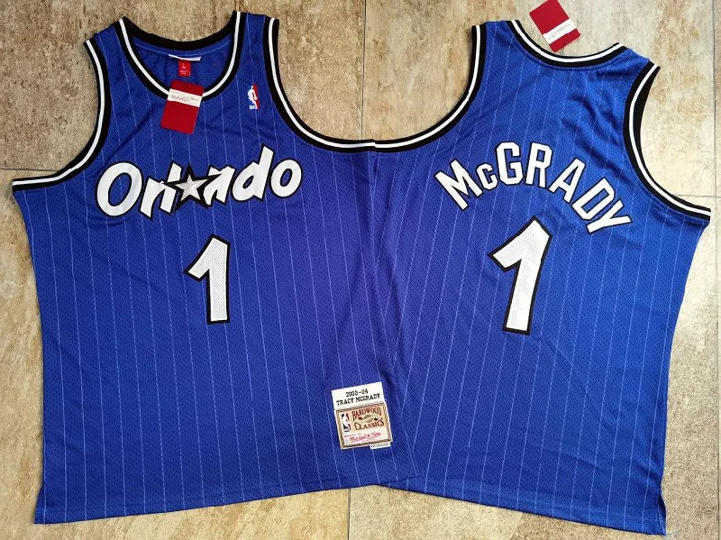 Basketball Jersey For Youth Sports Gear-Magic 1 Tracy McGrady Blue 2003-04 Hardwood Classics Swingman Basketball Jersey