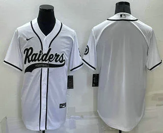 Baseball Jersey For Baseball Tournament Teams-Men's Las Vegas Raiders Blank White Stitched Cool Base Baseball Jersey