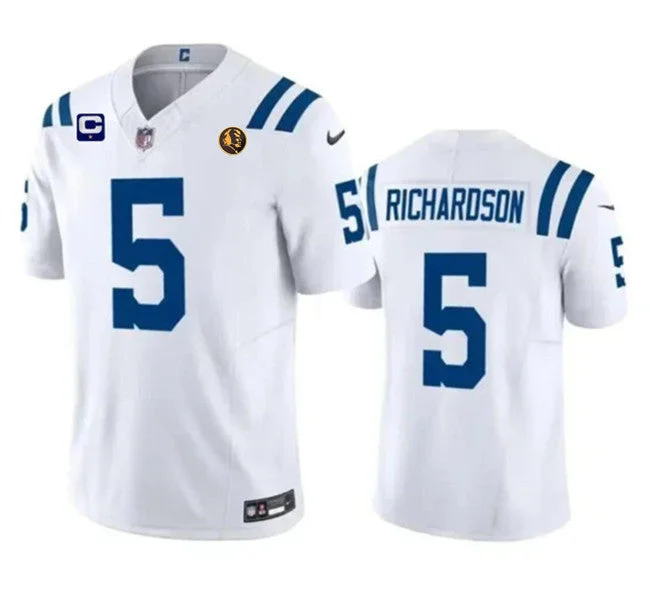 Football Jersey For Special Edition Custom Prints-Men's Indianapolis Colts #5 Anthony Richardson White 2023 F.U.S.E. 1-star C Patch And With John Madden Patch Vapor Limited Football Stitched Jersey