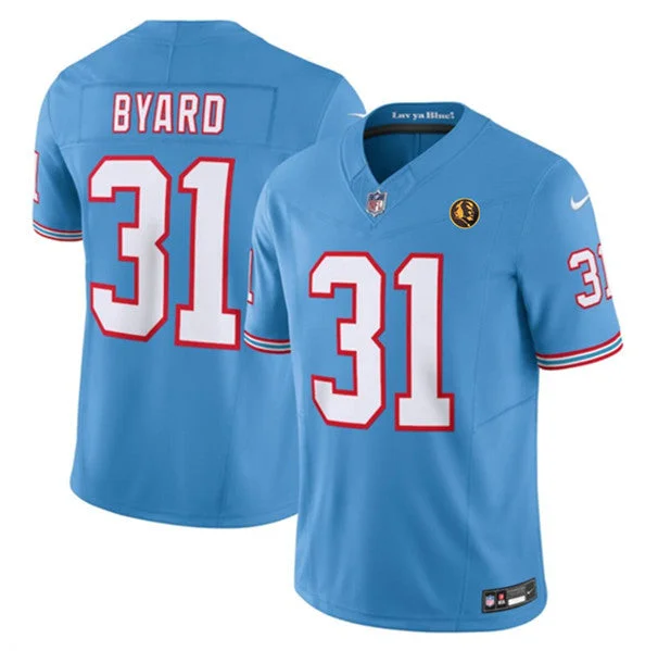 Football Jersey For Football Fans Merchandise-Men's Tennessee Titans #31 Kevin Byard Blue 2023 F.U.S.E. Throwback With John Madden Patch Vapor Limited Football Stitched Jersey