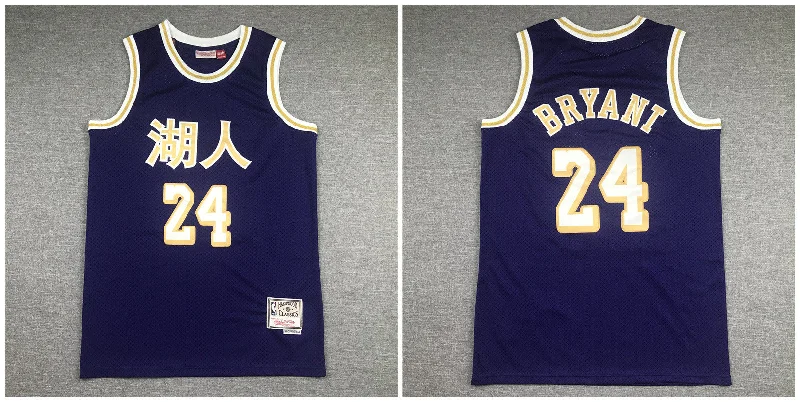 Basketball Jersey For Custom Softball Teams-Lakers 24 Kobe Bryant Purple Hardwood Classics 2019 Chinese New Year Swingman Basketball Jersey