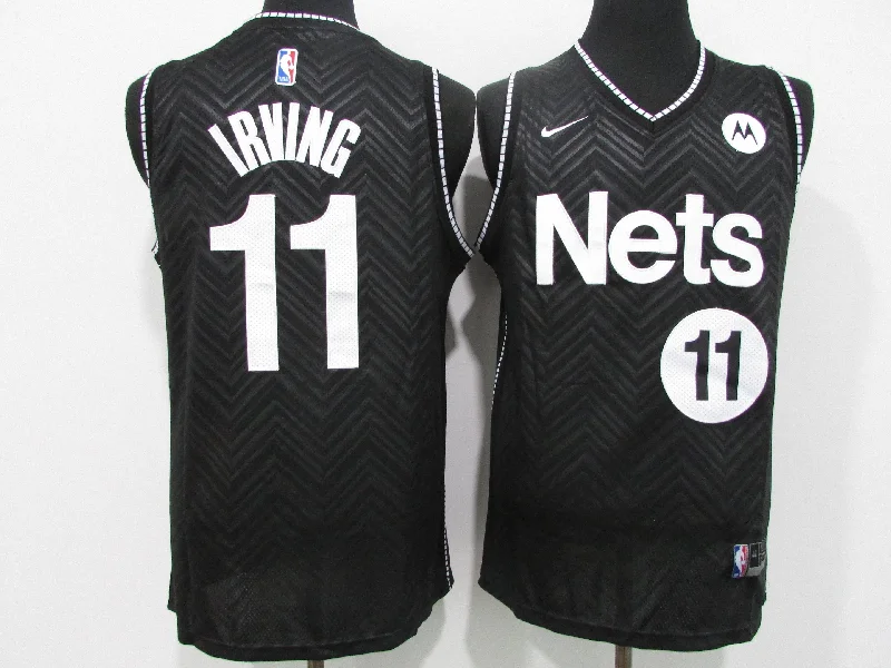 Basketball Jersey For Custom Fan Orders-Nets 11 Kyrie Irving Black 2021 Earned Edition Swingman Basketball Jersey