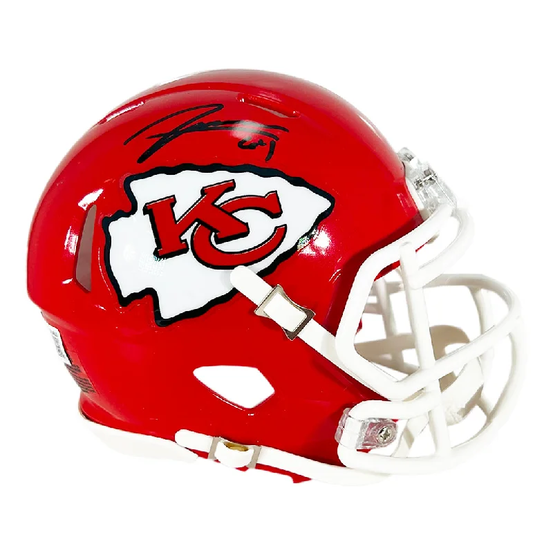 Rugby Helmet For Custom Embroidered Logos-Wanya Morris Signed Kansas City Chiefs Speed Mini Football Helmet (Beckett)