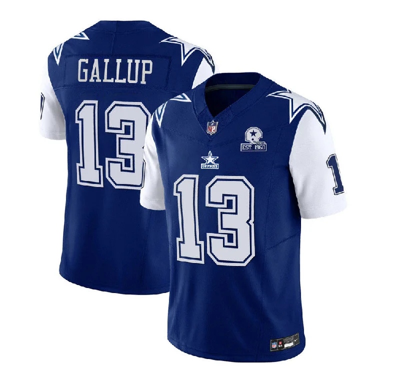 Football Jersey For Team Recognition-Men's Dallas Cowboys #13 Michael Gallup Navy 2023 F.U.S.E. With 1960 Patch Vapor Limited Football Stitched Jersey