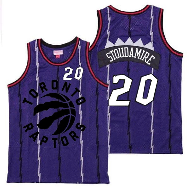 Basketball Jersey For Personalized Youth Gear-Raptors 20 Damon Stoudamire Purple Retro Basketball Jersey