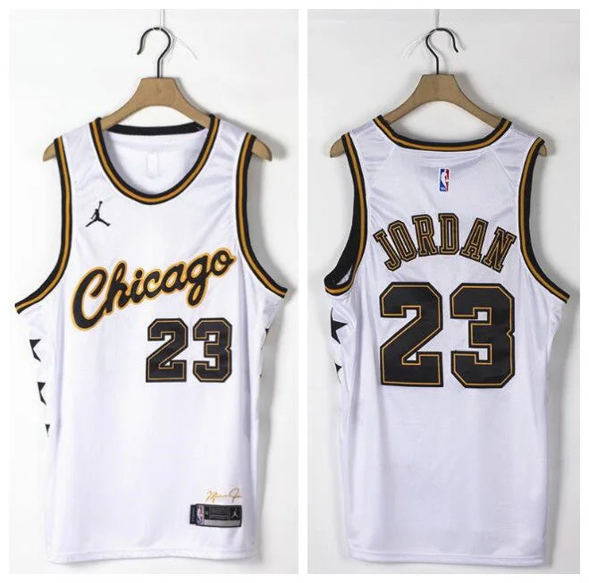 Basketball Jersey For Custom Softball Teams-Bulls 23 Michael Jordan White Commemorative Edition Jordan Brand Swingman Basketball Jersey