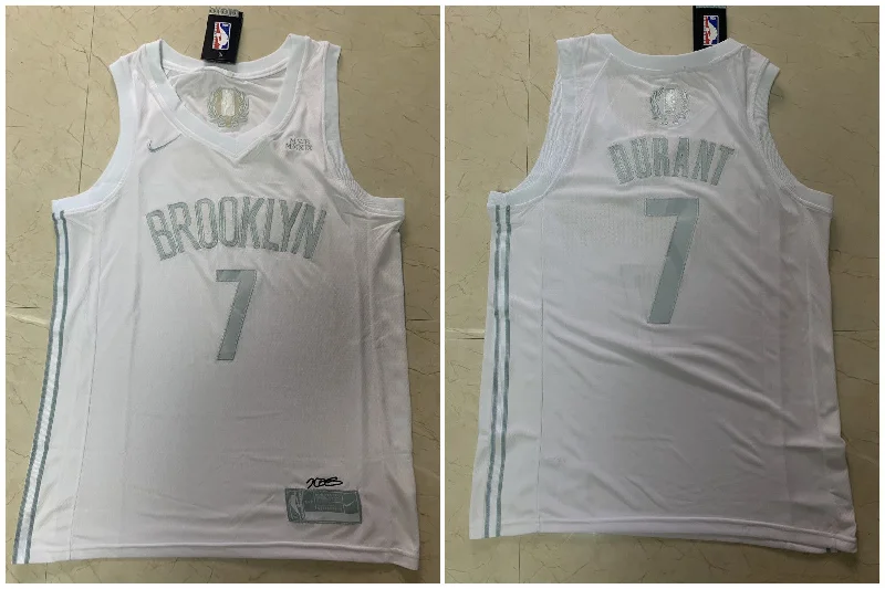 Basketball Jersey For Custom League Apparel-Nets 7 Kevin Durant White Swingman MVP Basketball Jersey