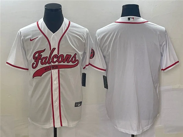 Baseball Jersey For Customized Fan Wear-Men's Atlanta Falcons Blank White With Patch Cool Base Stitched Baseball Jersey