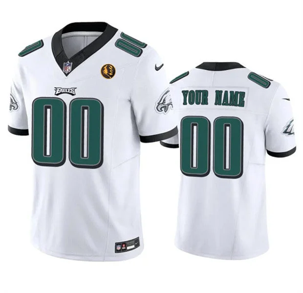 Football Jersey For Custom Print Orders-Men's Philadelphia Eagles Active Player Custom White 2023 F.U.S.E. With John Madden Patch Vapor Limited Football Stitched Jersey