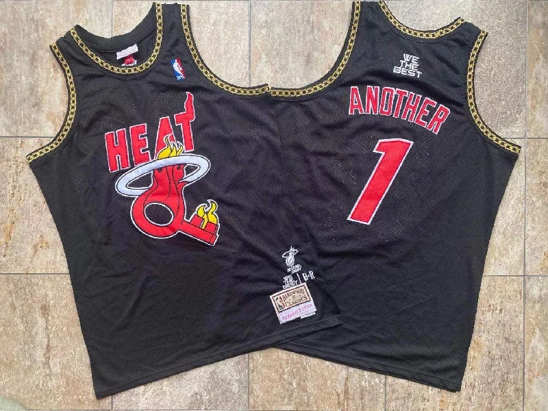 Basketball Jersey For Personalized Fan Gear-Heat 1 Another Black We the best and BR Hardwood Classics Basketball Jersey