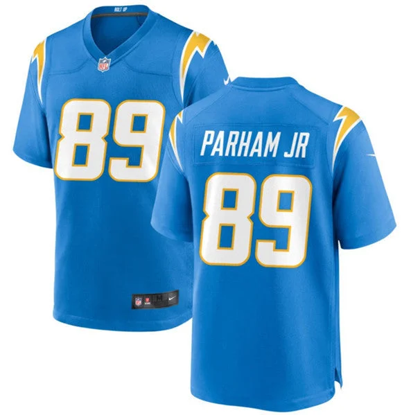 Football Jersey For Team Apparel-Men's Los Angeles Chargers #89 Donald Parham Jr Blue Football Stitched Game Jersey