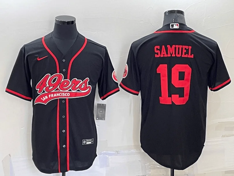 Baseball Jersey For Special Promotions-Men's San Francisco 49ers #19 Deebo Samuel Black Stitched Cool Base Baseball Jersey