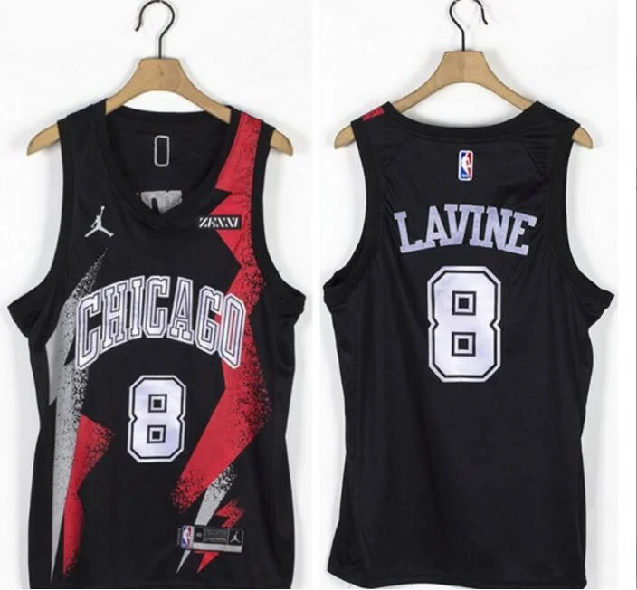 Basketball Jersey For Fanatic Merchandise-Bulls 8 Zach LaVine Black Jordan Brand Swingman Basketball Jersey