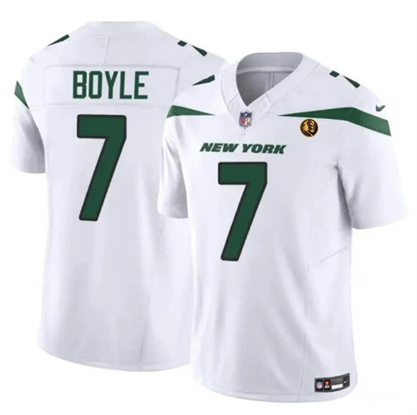 Football Jersey For Youth Sports Gear-Men's New York Jets #7 Tim Boyle White 2023 F.U.S.E. With John Madden Patch Vapor Limited Football Stitched Jersey