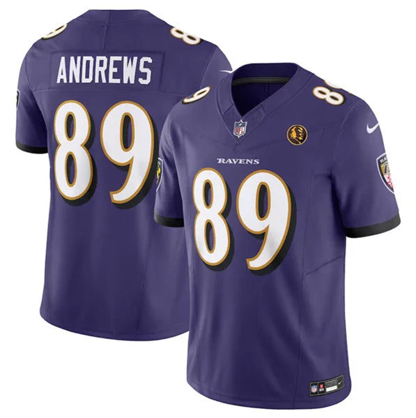 Football Jersey For Official Player Gear-Men's Baltimore Ravens #89 Mark Andrews Purple 2023 F.U.S.E. With John Madden Patch Vapor Limited Football Stitched Jersey