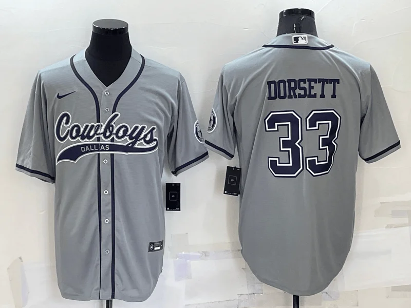 Baseball Jersey For Charity Events-Men's Dallas Cowboys #33 Tony Dorsett Grey Stitched Cool Base Baseball Jersey